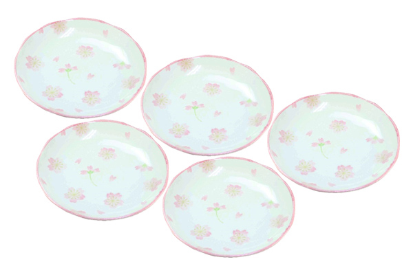 【ネット限定】［美濃焼］桜・桜取皿　（５枚組）　　