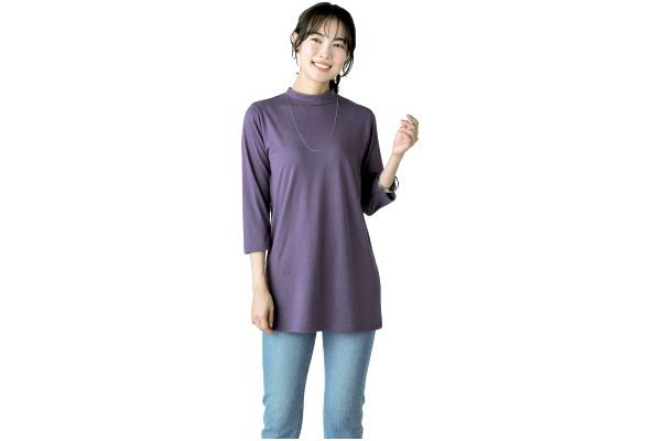 汗じみが目立ちにくいプチハイ７分袖チュニック