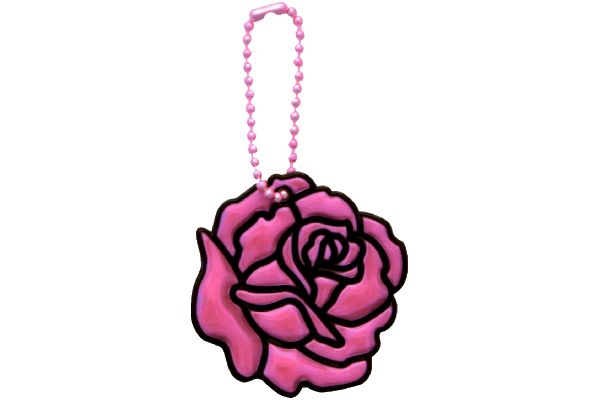 反射キーホルダー薔薇