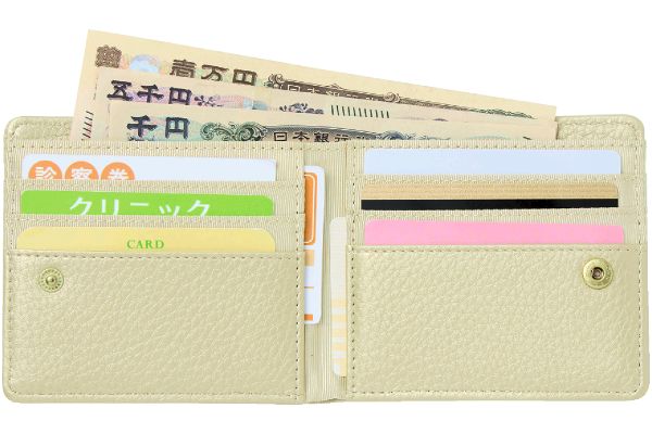 ガバっとひらく2つ折り財布