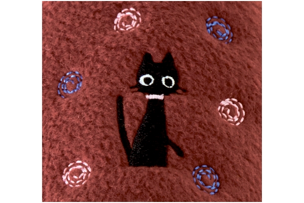 あったか小音スリッパ　にゃんこ刺繍