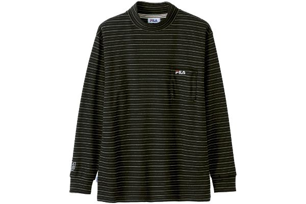 ＦＩＬＡ　マルチボーダー綿混ハイネック長袖 Ｍブラック系