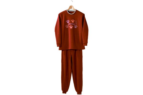 裏起毛パジャマ Ｍ〜Ｌワイン
