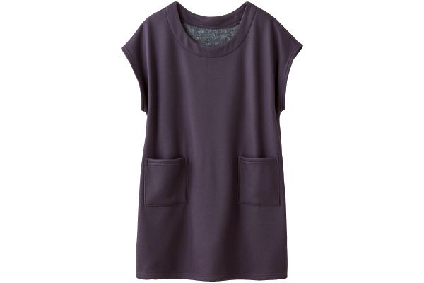 裏シャギーあったかフレンチ袖チュニック Ｍ〜Ｌパープル