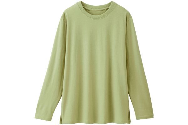 ベーシックな長袖Ｔシャツ Ｍライトモス