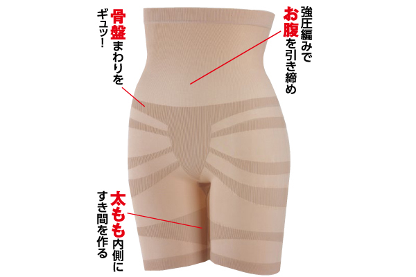 ハイウエスト骨盤スパッツ Ｍ〜Ｌベージュ