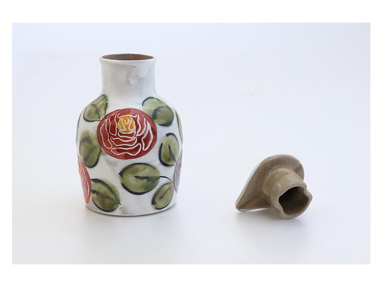 【ネット限定】有田　長十郎窯　調味料入れ　楽々しょうゆ差し(薔薇)