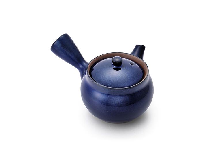 【ネット限定】万古焼　茶葉が広がる青釉急須