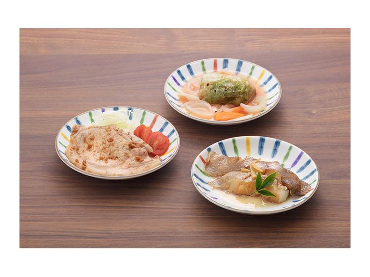 【ネット限定】美濃焼　色十草いろどり多用皿（3枚組）