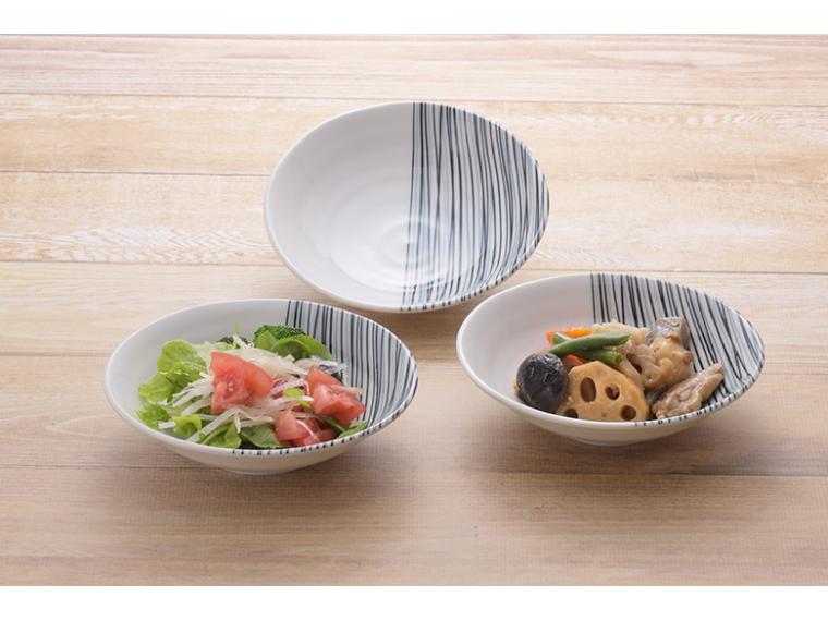 【ネット限定】家事楽屋　とってもかる〜い浅鉢（千筋・3個組）