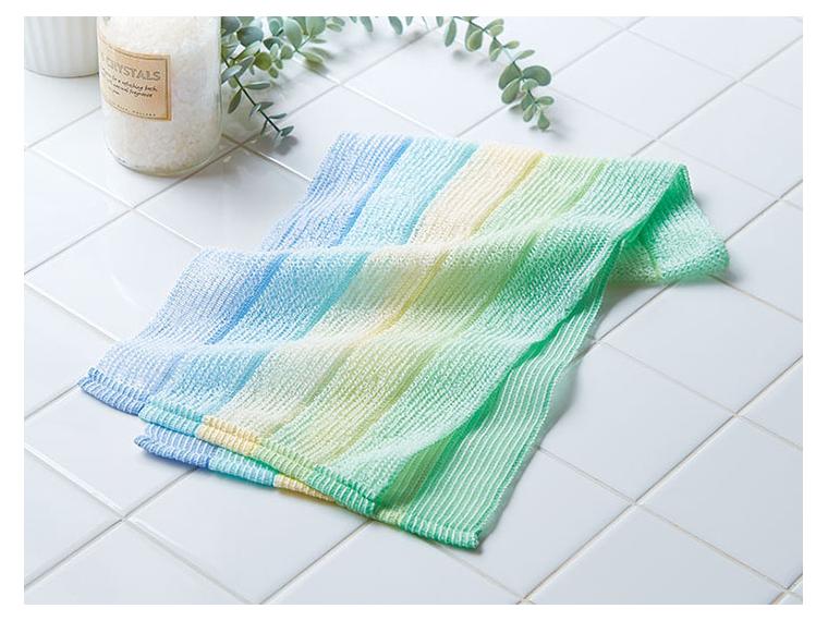 【ネット限定】国産泡立つメッシュのボディタオル　ブルーグラデ