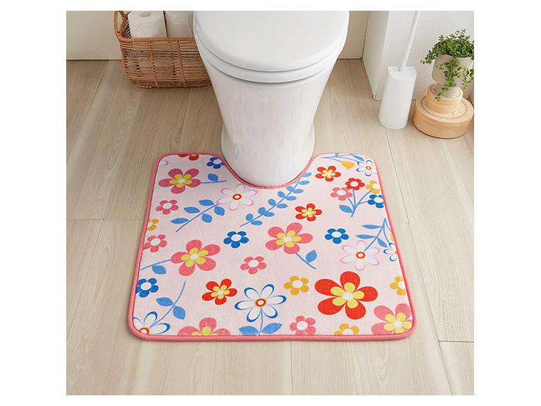 【ネット限定】ふっくらレギュラートイレマットフルール