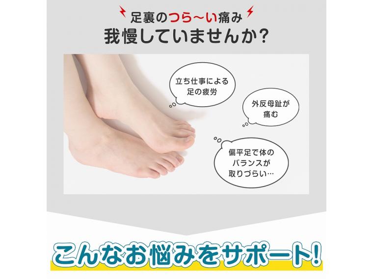 【ネット限定】クッション付き土踏まずサポーター　左右セット