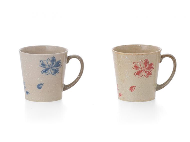 【ネット限定】土物軽量マグ（淡雪桜・2色組）