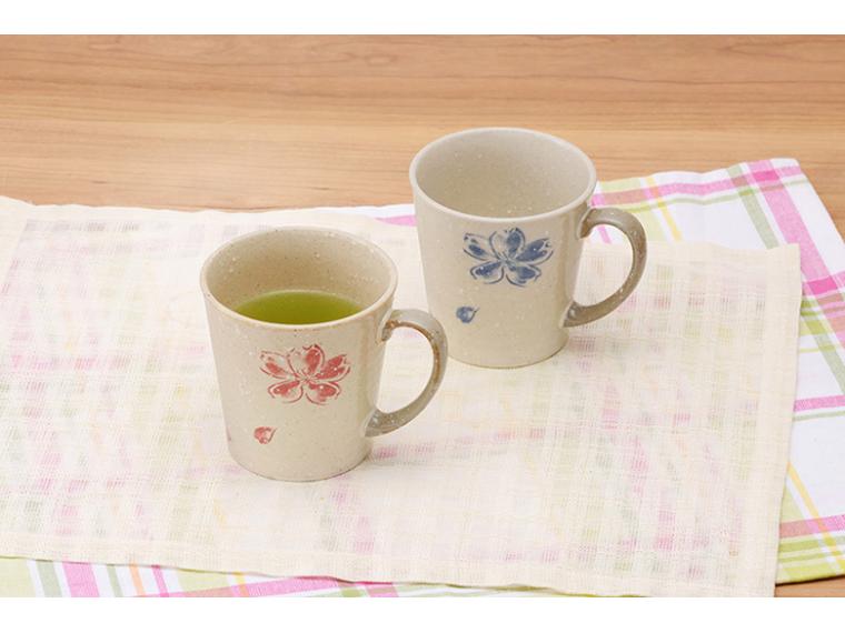 【ネット限定】土物軽量マグ（淡雪桜・2色組）