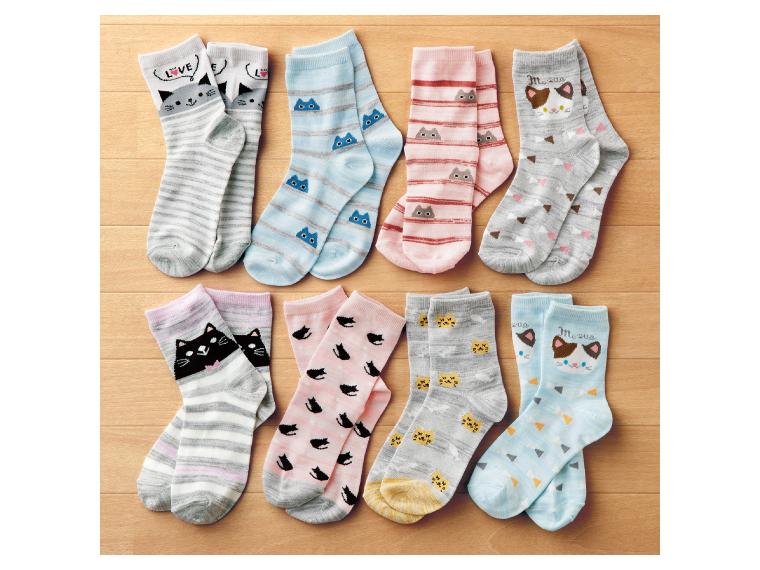 【ネット限定】カワイイにゃんこソックス８足組