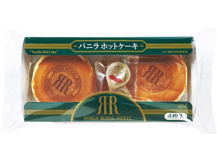 リーガロイヤルホテル　バニラホットケーキ ホットケーキ200g（2枚×2）、メープルタイプシロップ30g（2個）、マーガリン16g（2個）