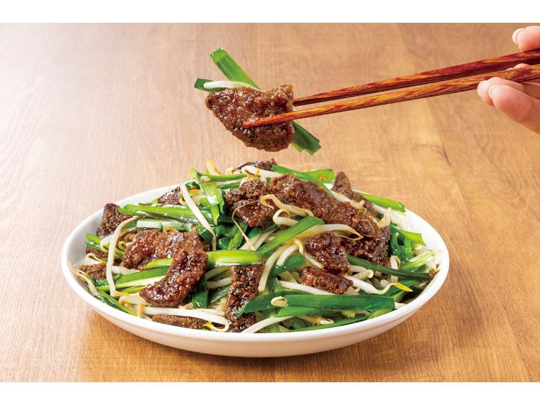 大阪王将　ニラともやしを加えてレバニラ炒めセット レバーから揚げ120g・たれ60g