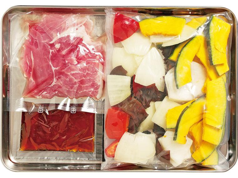 おかずキット　産直豚肉と栗かぼちゃのオイスター醤油炒め 2人前