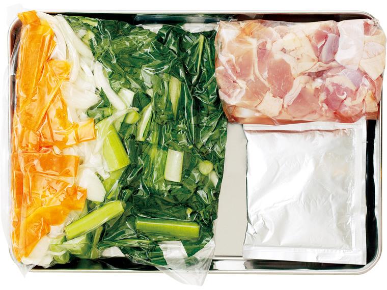 おかずキット　ごま油香る鶏肉と小松菜炒め(産直鶏肉使用) 2人前