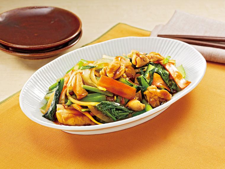おかずキット　ごま油香る鶏肉と小松菜炒め(産直鶏肉使用) 2人前