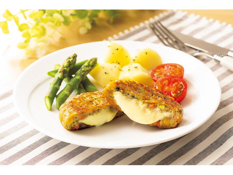 チーズがとろ〜り　5種の緑黄色野菜のとうふハンバーグ 4枚320g