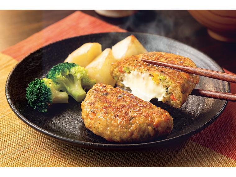 チーズがとろ〜り　5種の緑黄色野菜のとうふハンバーグ 4枚320g