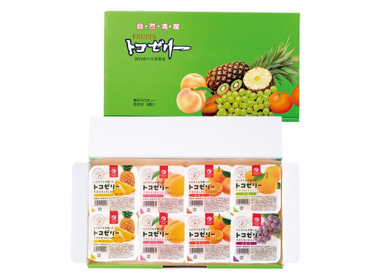 自宅　トコゼリー　詰合せ パイン130g×2、ピーチ130g×2、みかん130g×2、ぶどう130g、甘夏130g