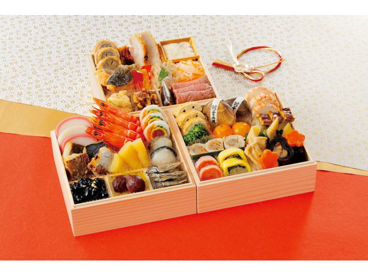 予約 ぎおん元勢 京の和風おせち三段重 35品(2〜3人前)