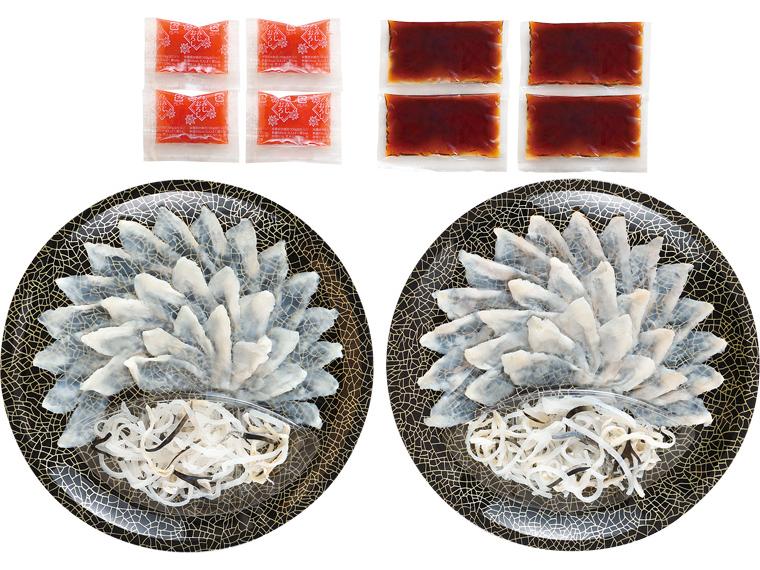 予約 真ふぐ薄造り・とら皮セット 130g(70g+たれ60g)×2