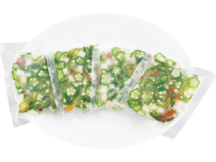 おくらとなめこの山芋和え（茎わかめ入り） 50g×4