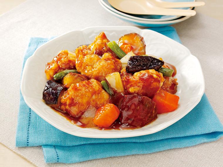 おかずキット　【冷凍】揚げ鶏と5種野菜の黒酢あん炒め 380g