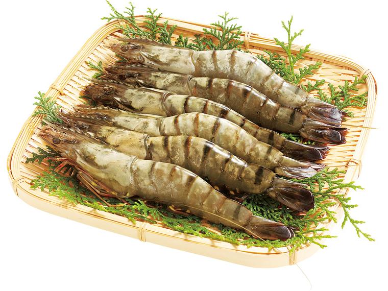 有頭ブラックタイガーエビ 6尾210g