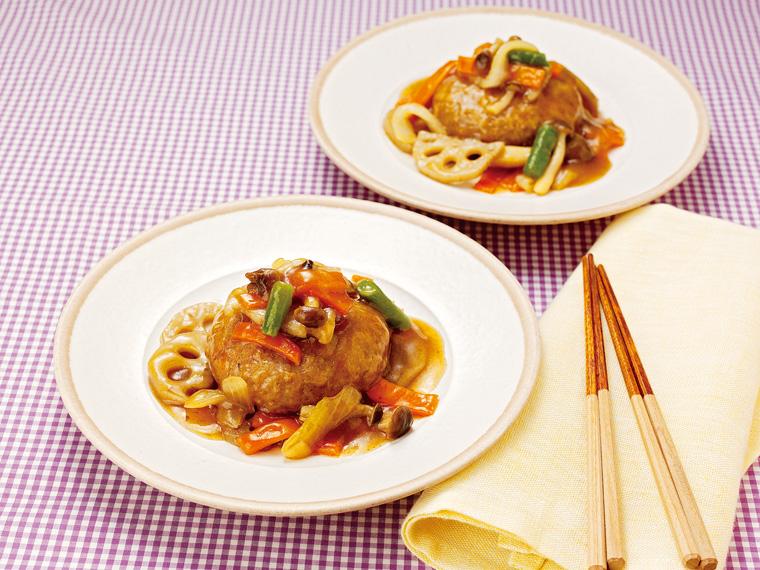 おかずキット　【冷凍】豆腐ハンバーグの和風五目あんかけ 470g