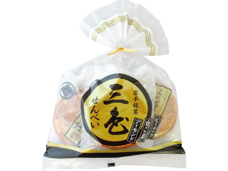 名代三色せんべい 6枚(3種×各2枚)