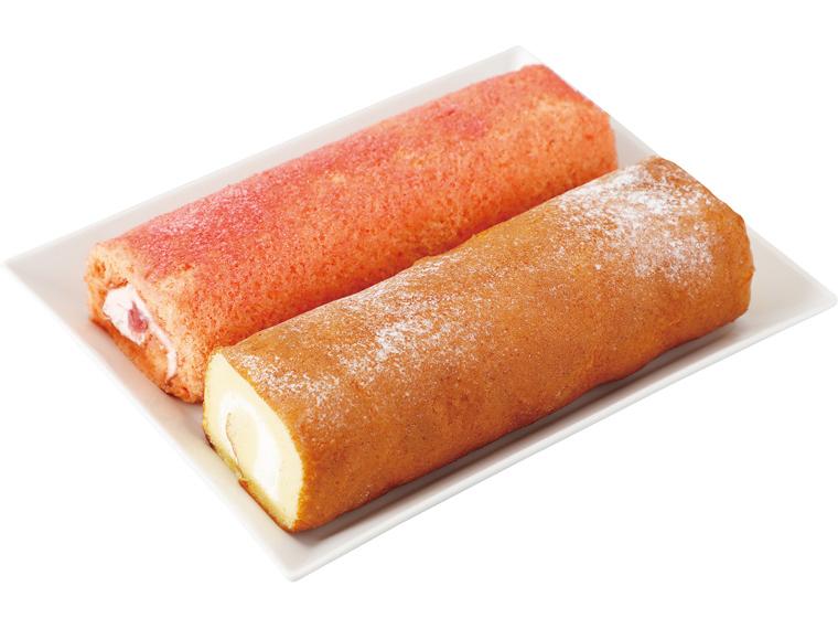 はこだて恋苺と純生クリームのロールケーキ 2本250g（純生ロール1本・はこだて恋苺ロール1本）