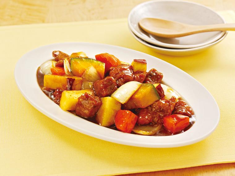 おかずキット　5種の根菜と豚肉の黒酢あん炒め 2人前