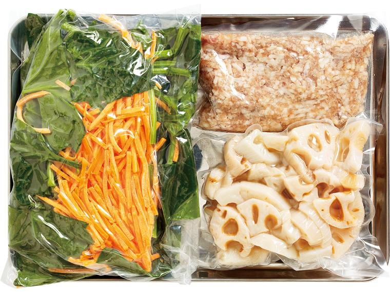 れんこんと有機ほうれん草ガーリック炒め