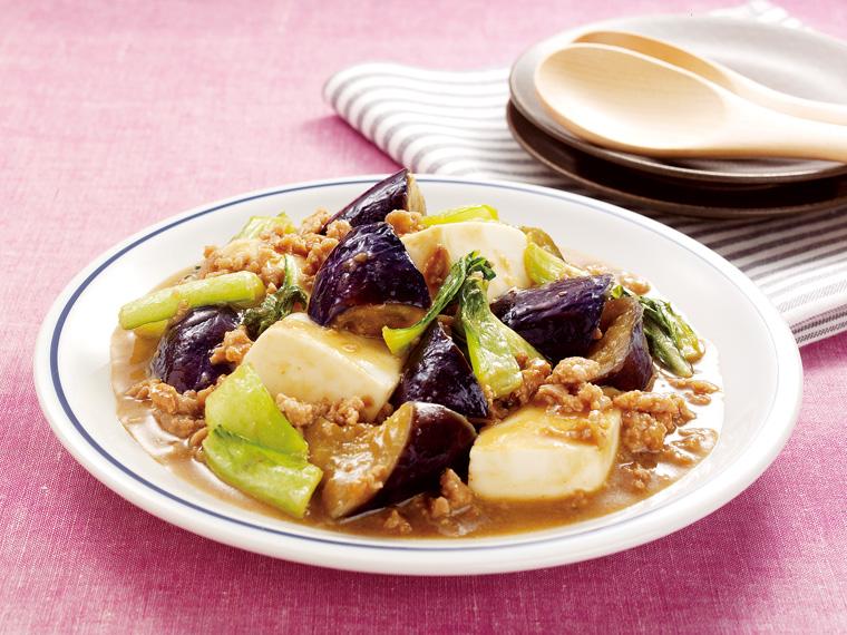 おかずキット　産直豚挽肉となすの味噌煮込み豆腐 2人前