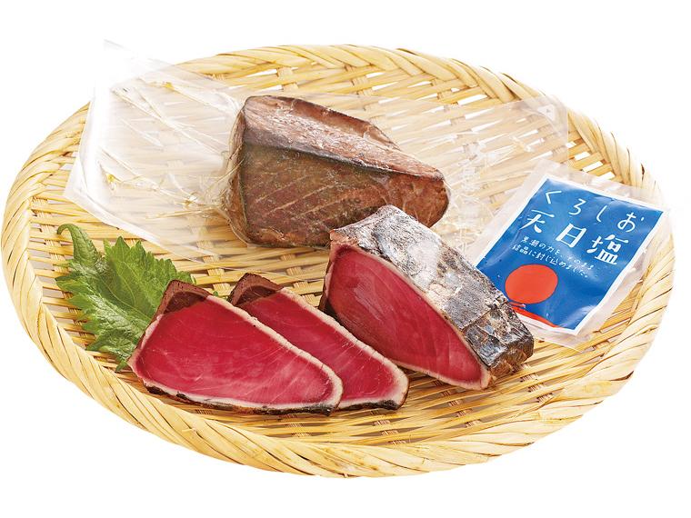 塩で食べる　わら焼きかつおたたき（南方かつお） 2個180g・塩5g