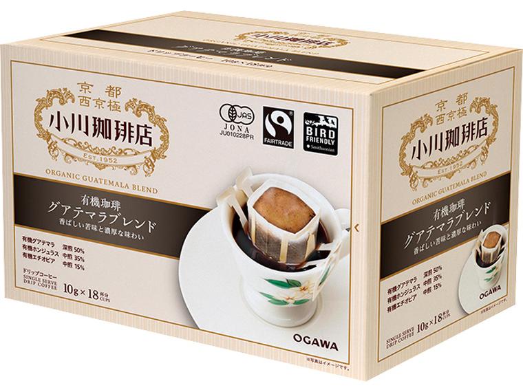 小川珈琲店　有機珈琲　グアテマラブレンド 180g（10g×18）