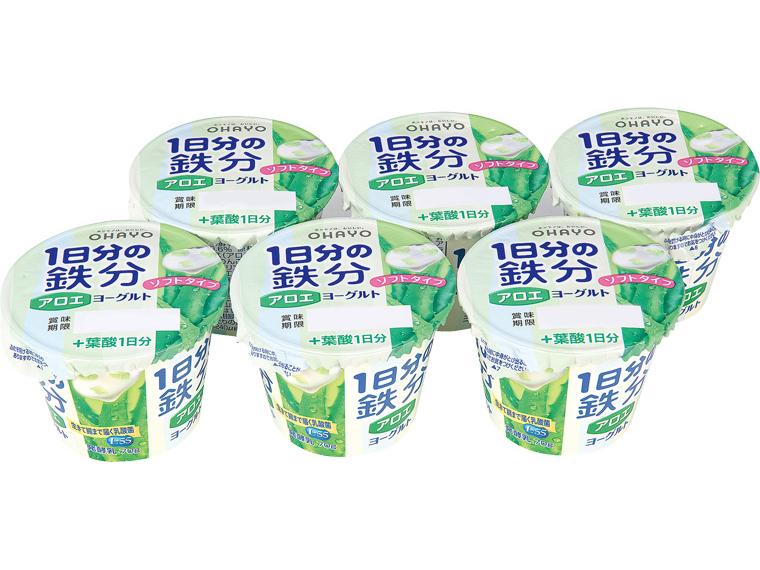 1日分の鉄分ヨーグルトアロエ 420g（70g×6個）