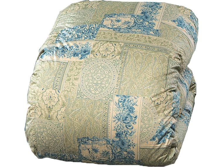 羽毛　ミラノ柄シングル　青系 