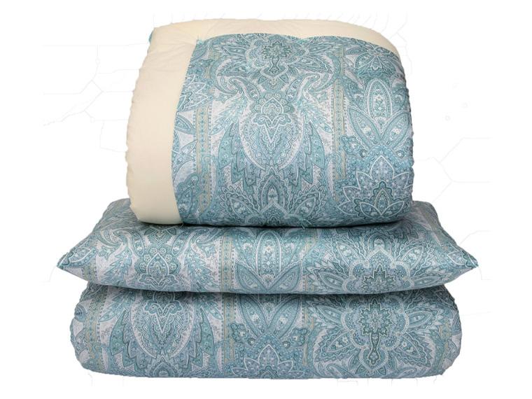 防ダニ　ダブル掛布団　青系 