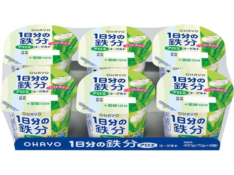 1日分の鉄分ヨーグルトアロエ 420g（70g×6個）