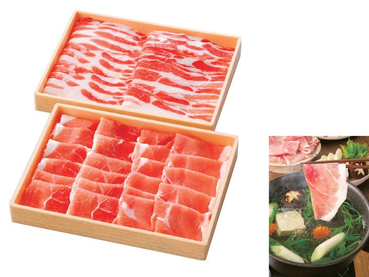 自宅 霧島黒豚しゃぶしゃぶ用折詰めセット（モモ・バラ） モモ400g、バラ400g