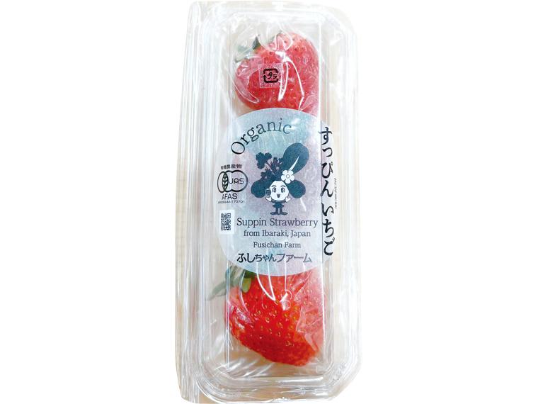ふしちゃんの有機いちご（品種おまかせ） 90ｇ（3粒）