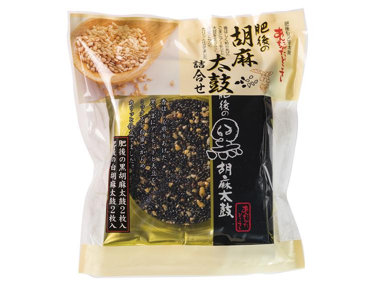 胡麻太鼓詰合せ 4枚(黒胡麻太鼓2枚、白胡麻太鼓2枚)