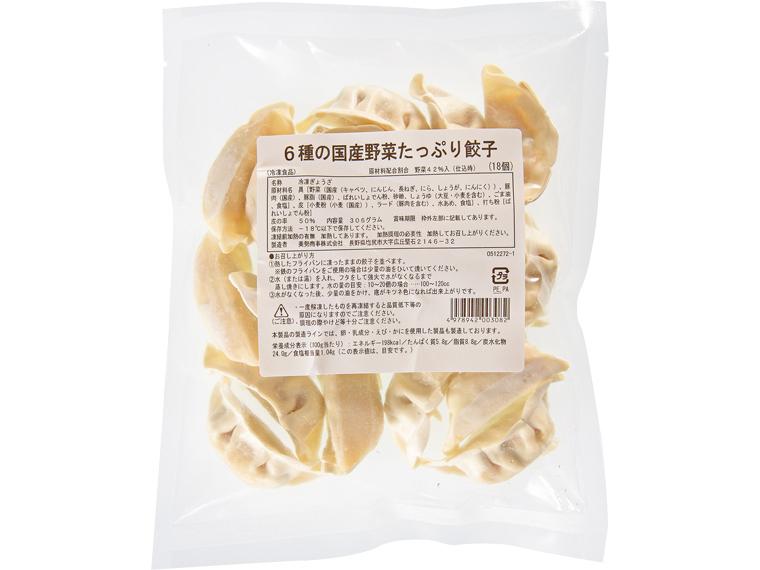 6種の国産野菜たっぷり餃子 306g（18個）