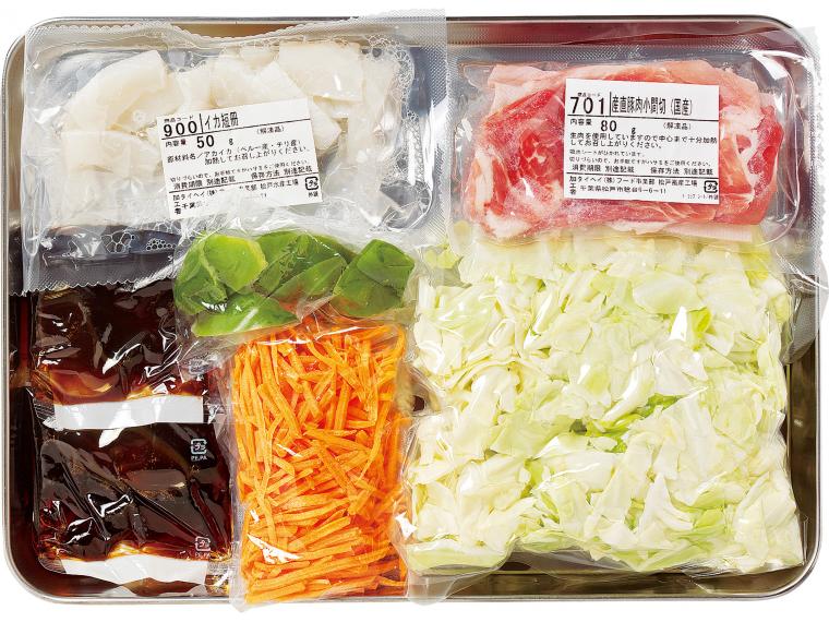 おかずキット　産直豚肉とイカの五目炒め 2人前
